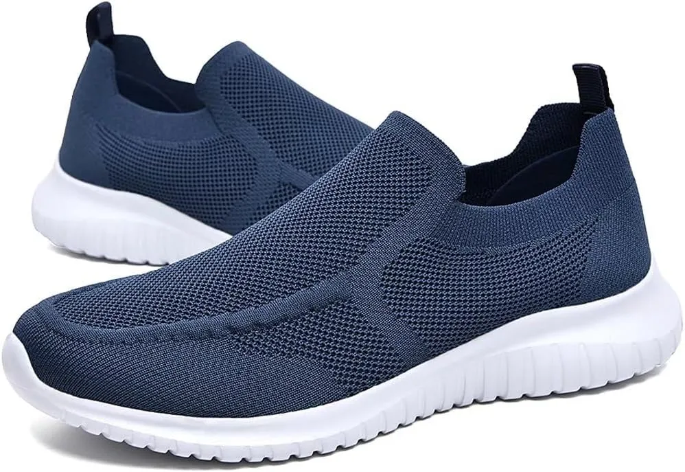 konhill Men's Breathable Tennis Shoes - Slip on Walking Casual Athletic Sneakers Shoes