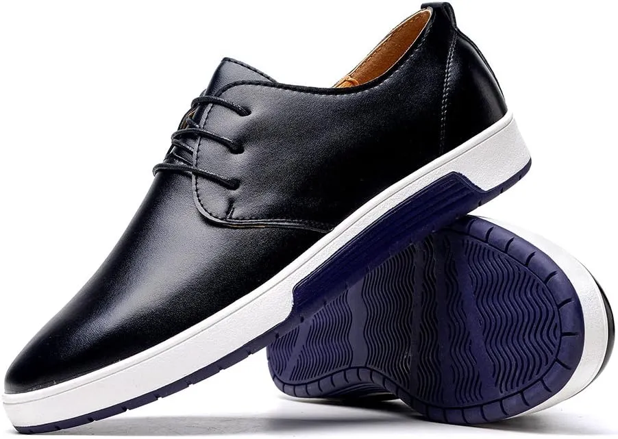 konhill Men's Casual Oxford Shoes - Breathable Dress Shoes Loafers Lace-up Flat Sneakers