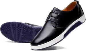 konhill Men's Casual Oxford Shoes - Breathable Dress Shoes Loafers Lace-up Flat Sneakers