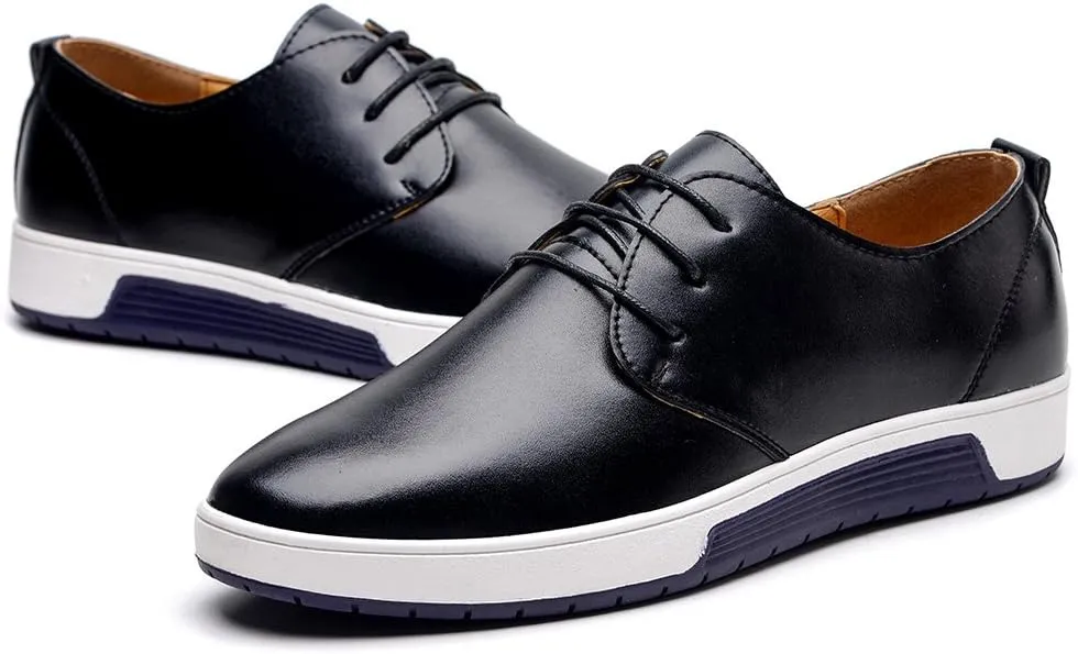 konhill Men's Casual Oxford Shoes - Breathable Dress Shoes Loafers Lace-up Flat Sneakers