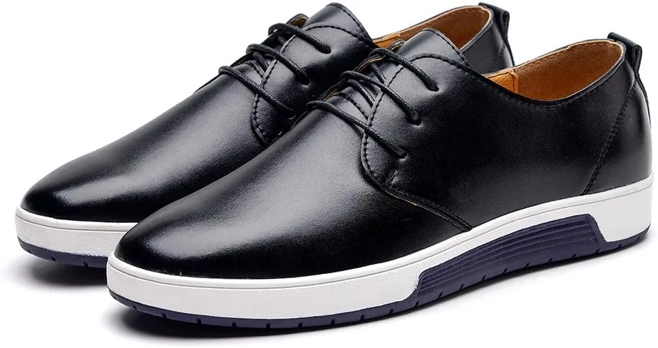 konhill Men's Casual Oxford Shoes - Breathable Dress Shoes Loafers Lace-up Flat Sneakers