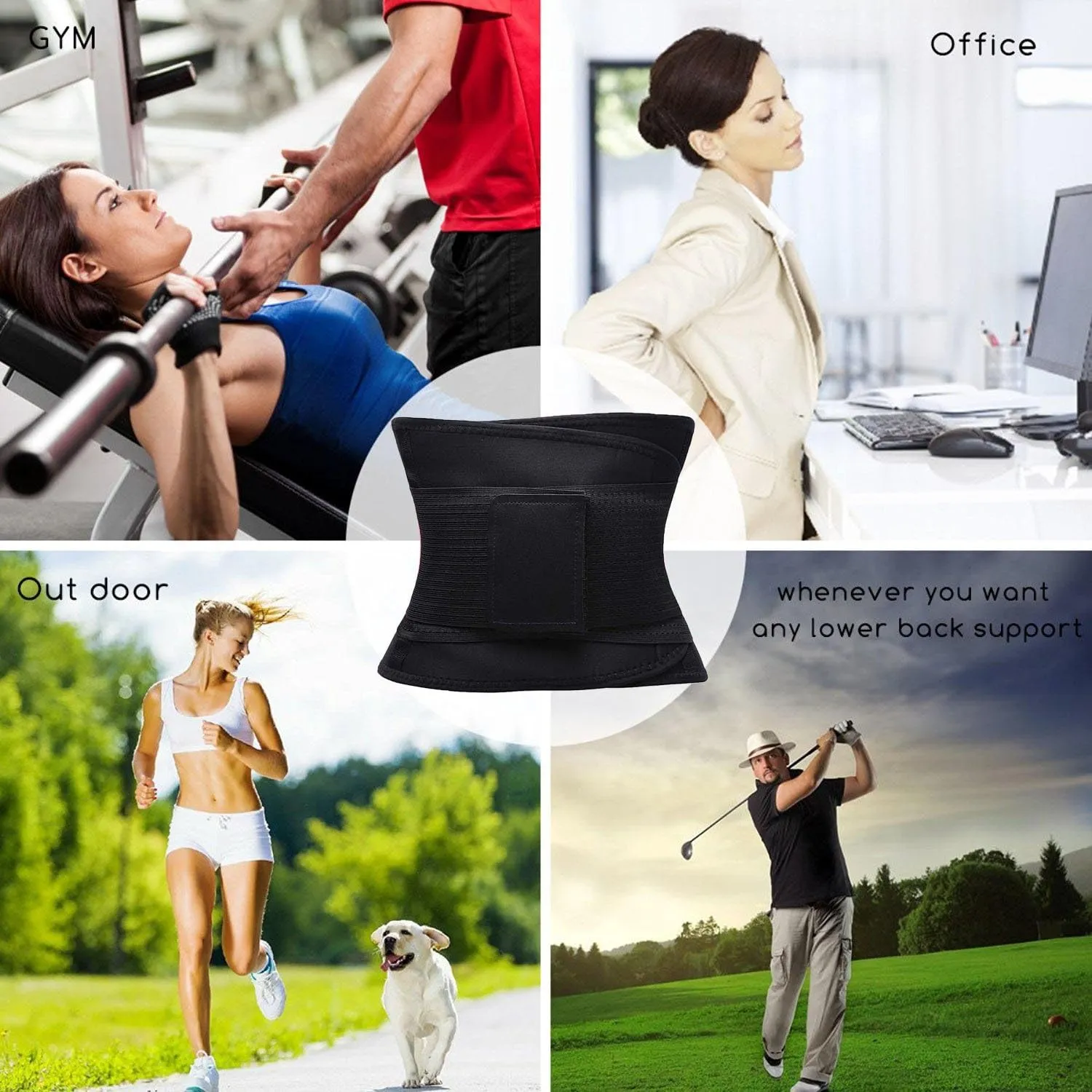 KOOCHY Waist Trainer for Women - Waist Trimmer Back Support Belt Sweat Wrap for Weight Loss Workout Fitness Gym Sport