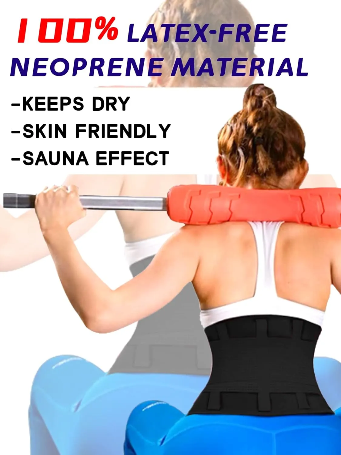 KOOCHY Waist Trainer for Women - Waist Trimmer Back Support Belt Sweat Wrap for Weight Loss Workout Fitness Gym Sport