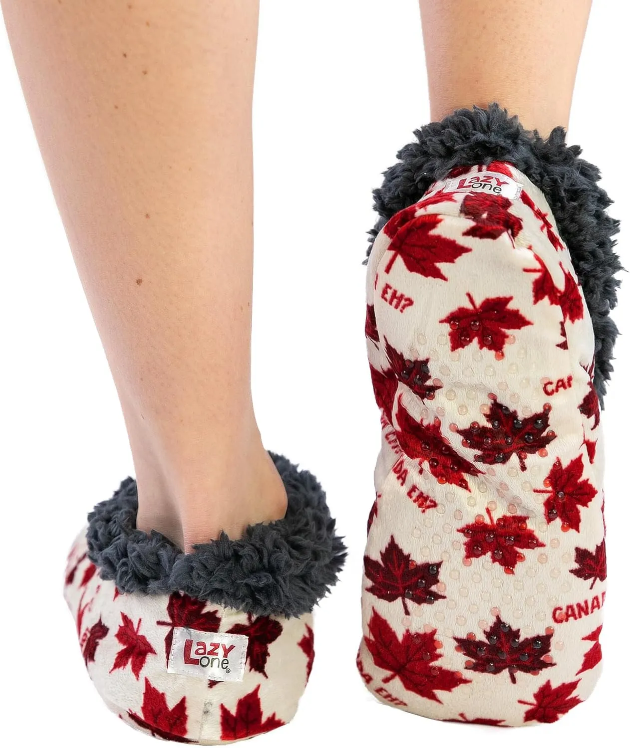 Lazy One Fuzzy Feet Slipper Socks for Women, Cute Fleece-Lined House Slippers, Non-Skid Slipper Socks