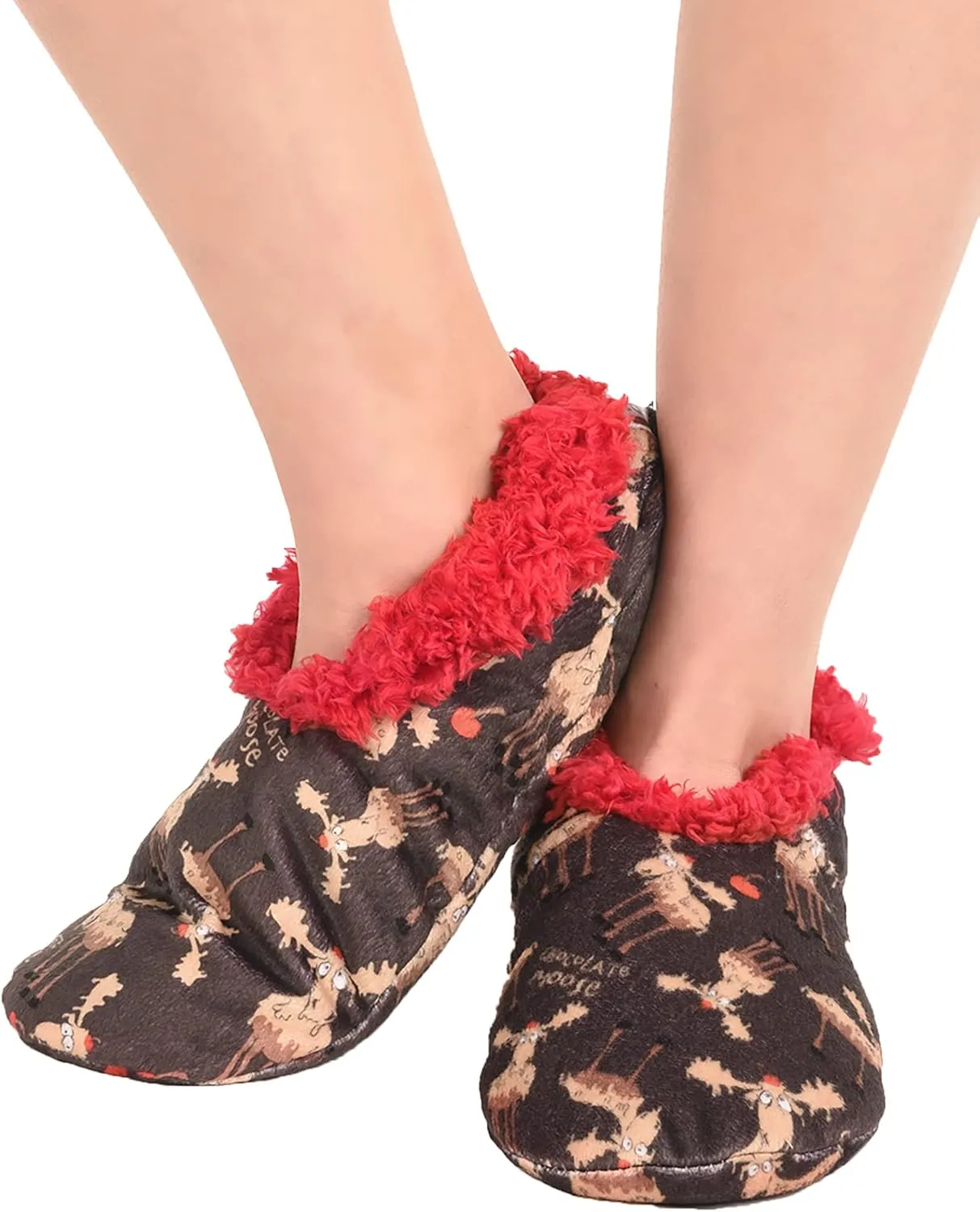 Lazy One Fuzzy Feet Slipper Socks for Women, Cute Fleece-Lined House Slippers, Non-Skid Slipper Socks
