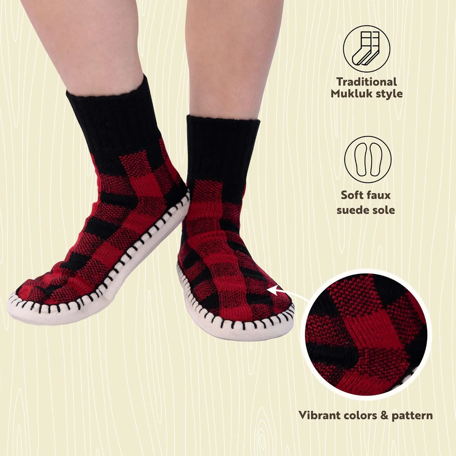 Lazy One Knitted Slippers, Cozy Slipper Socks for Women and Men