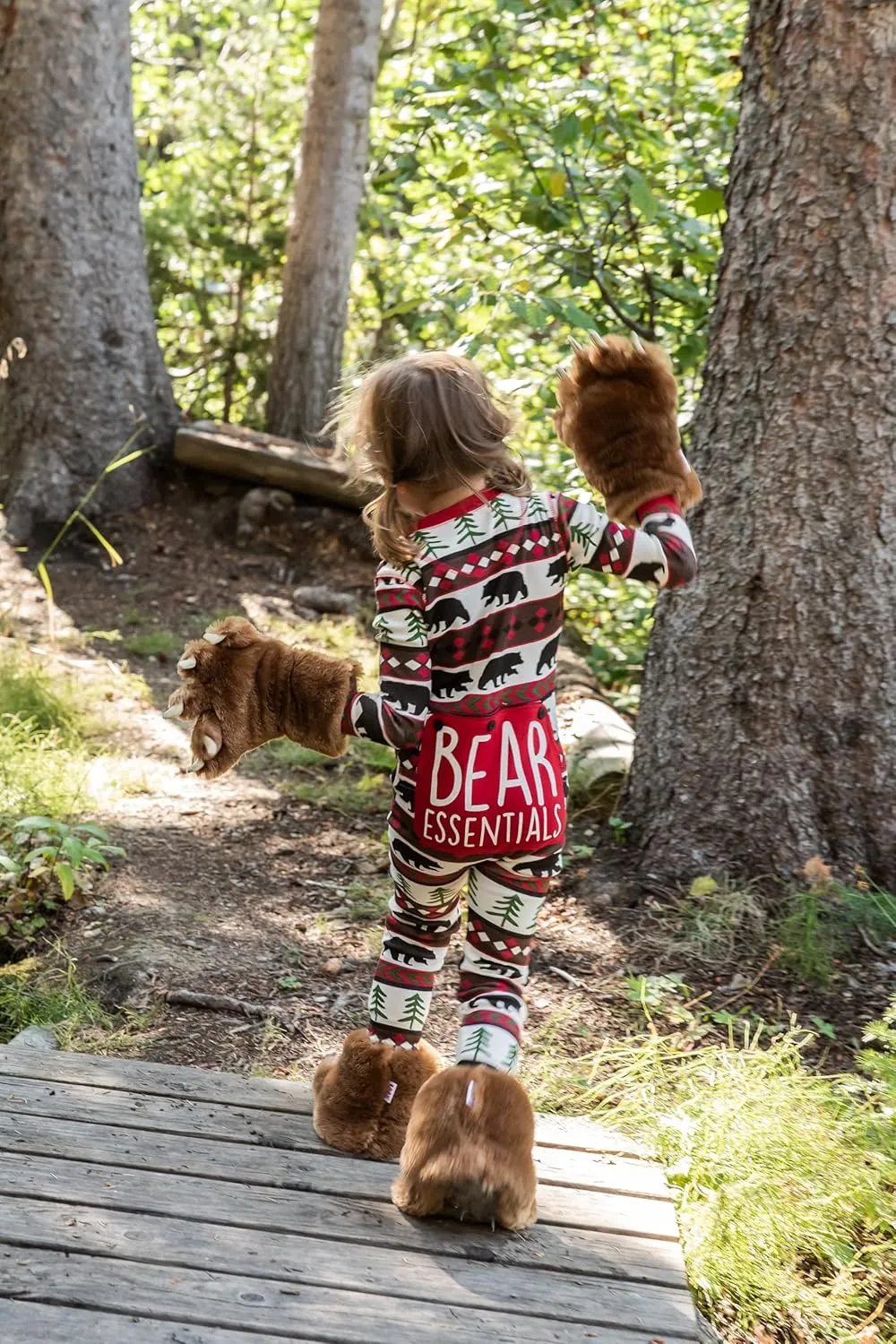 Lazy One Paw Mittens and Slippers Set, Cute Animal Accessories for Kids and Adults