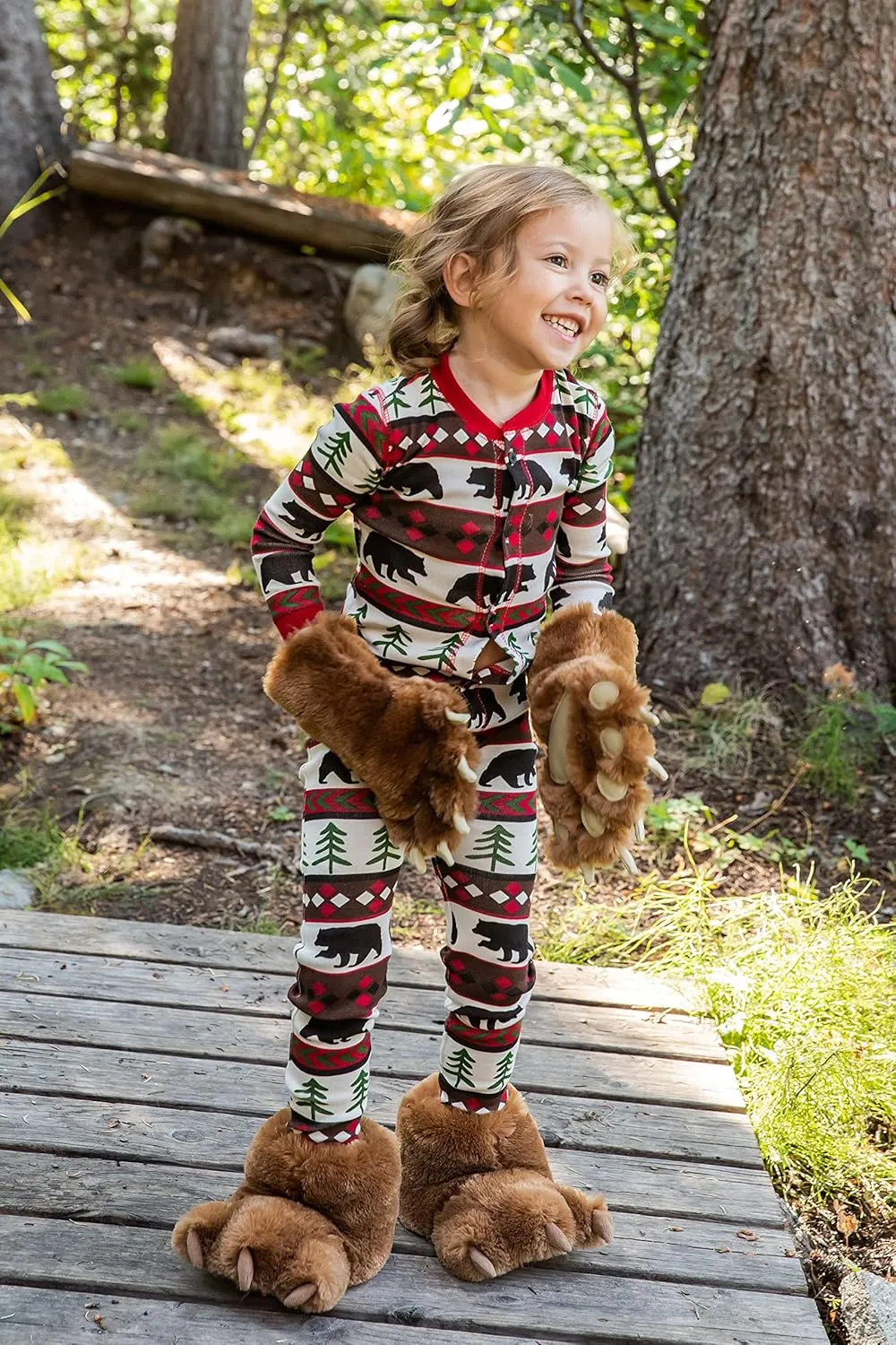 Lazy One Paw Mittens and Slippers Set, Cute Animal Accessories for Kids and Adults