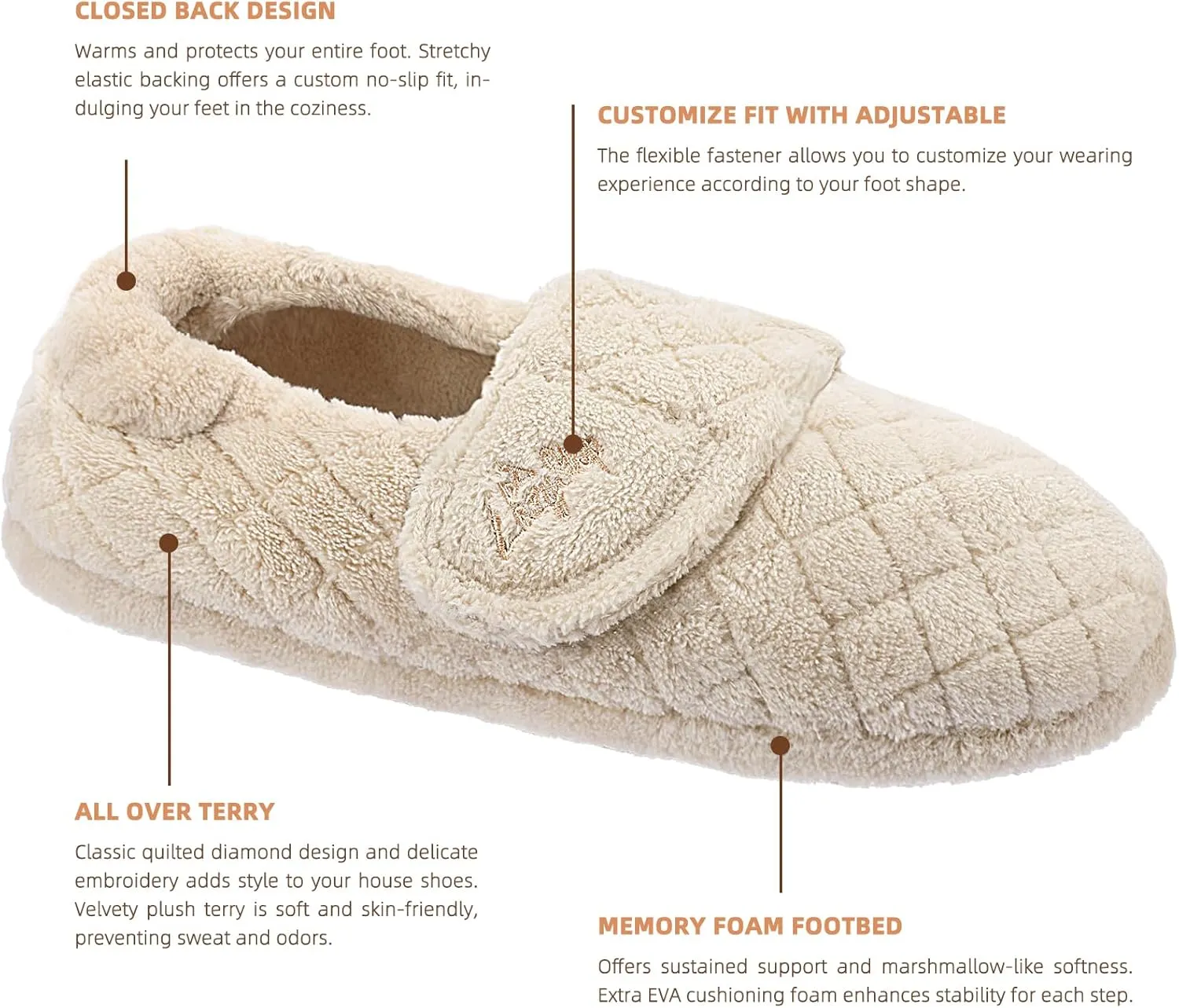 LazyStep Women's Nana Adjustable Slipper with Wide Widths