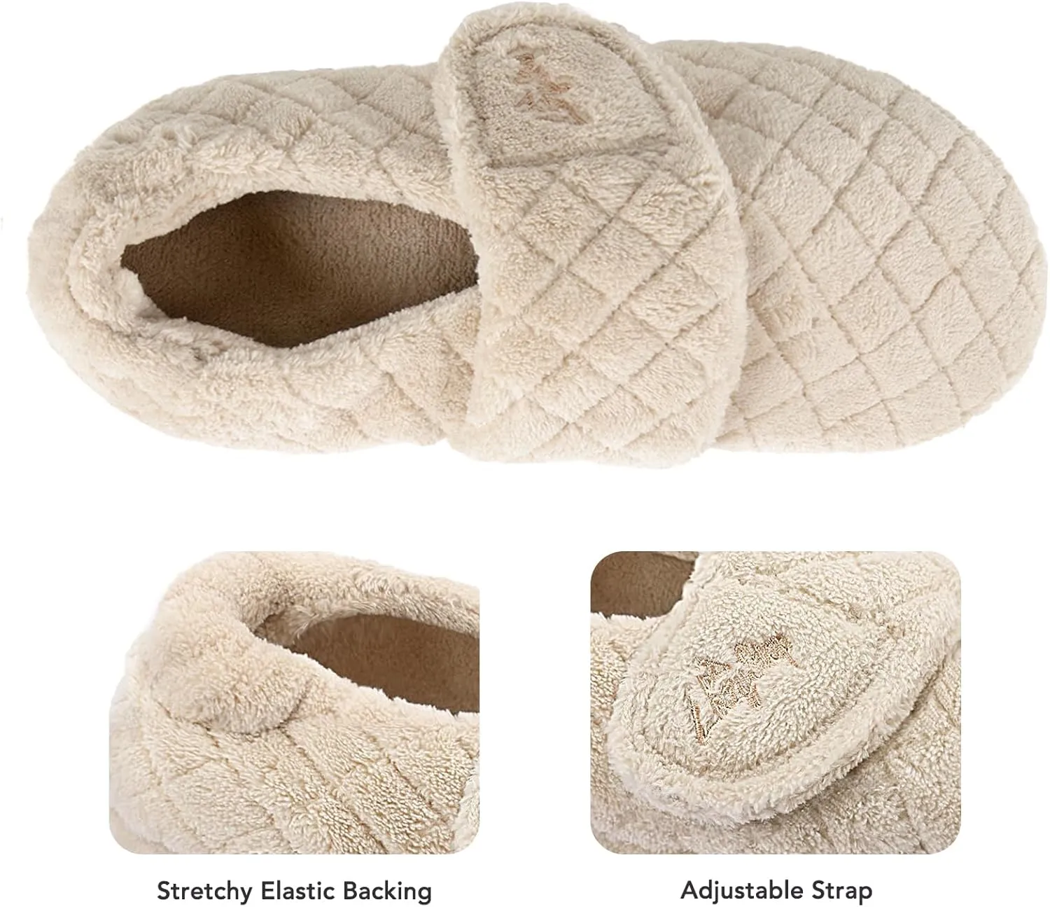LazyStep Women's Nana Adjustable Slipper with Wide Widths