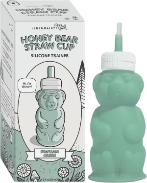 Legendairy Milk Honeybear Silicone Sippy Cup - Green, 8 oz, Dishwasher Safe, Trainer Straw Cup for Babies & Toddlers 4  Months