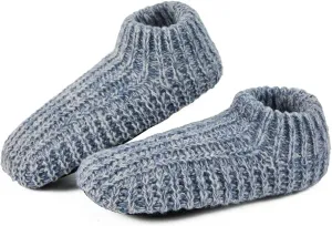 LEMZONE Men's Cozy Slipper Socks Non Slip Winter Warm Indoor Soft Sole Sock Shoes with Sherpa Lining