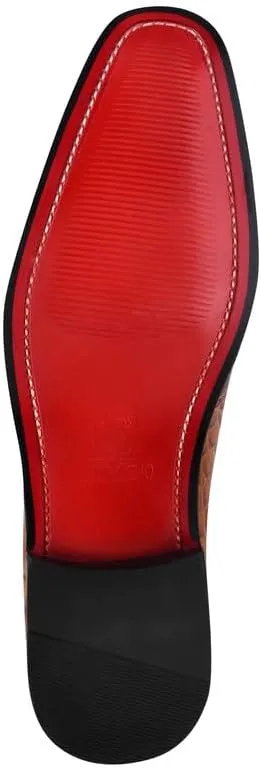 LIBERTYZENO Mens Crocodile Print Genuine Leather Adults Noble Penny Loafers Slip On Shoes for Easter Gift
