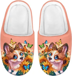 Little Girls Slippers Indoor Comfort Cute Pattern Size 9-15 White
