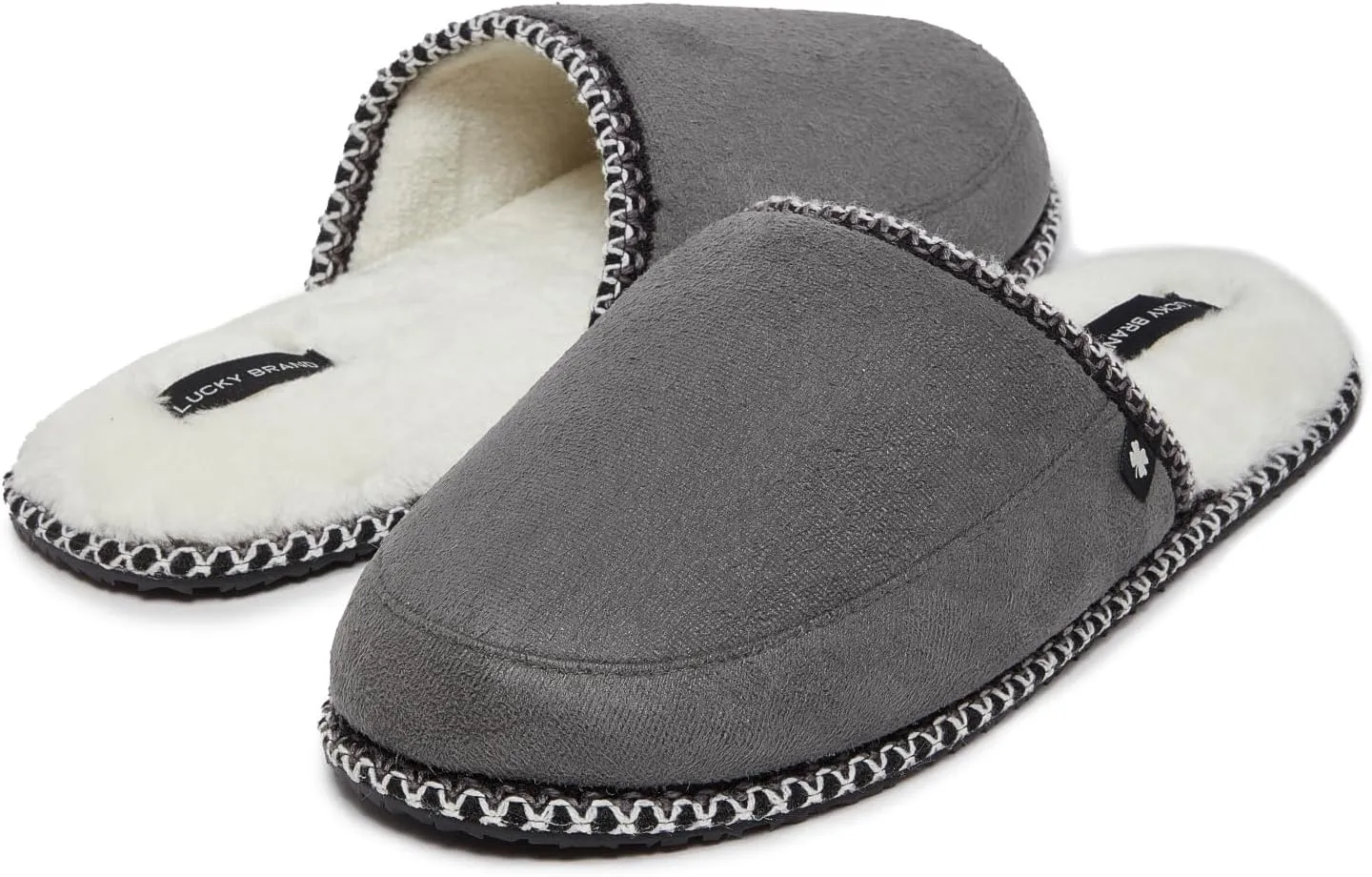 Lucky Brand Memory Foam Rubber Sole Scuff Bedroom Slipper - Soft Comfy Men's Slippers - Indoor/Outdoor Mens House Slippers