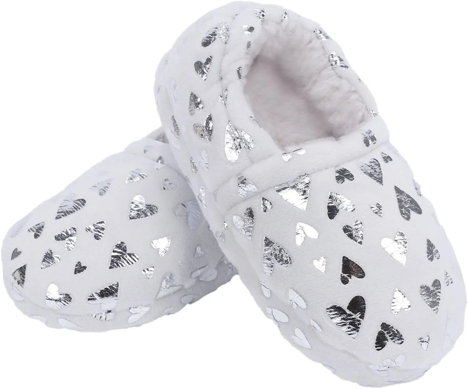 MEJORMEN Girls Mermaid House Slippers Cozy Plush Anti-Skid Indoor Outdoor House Shoes Glitter Bedroom Slippers for Toddler Kid