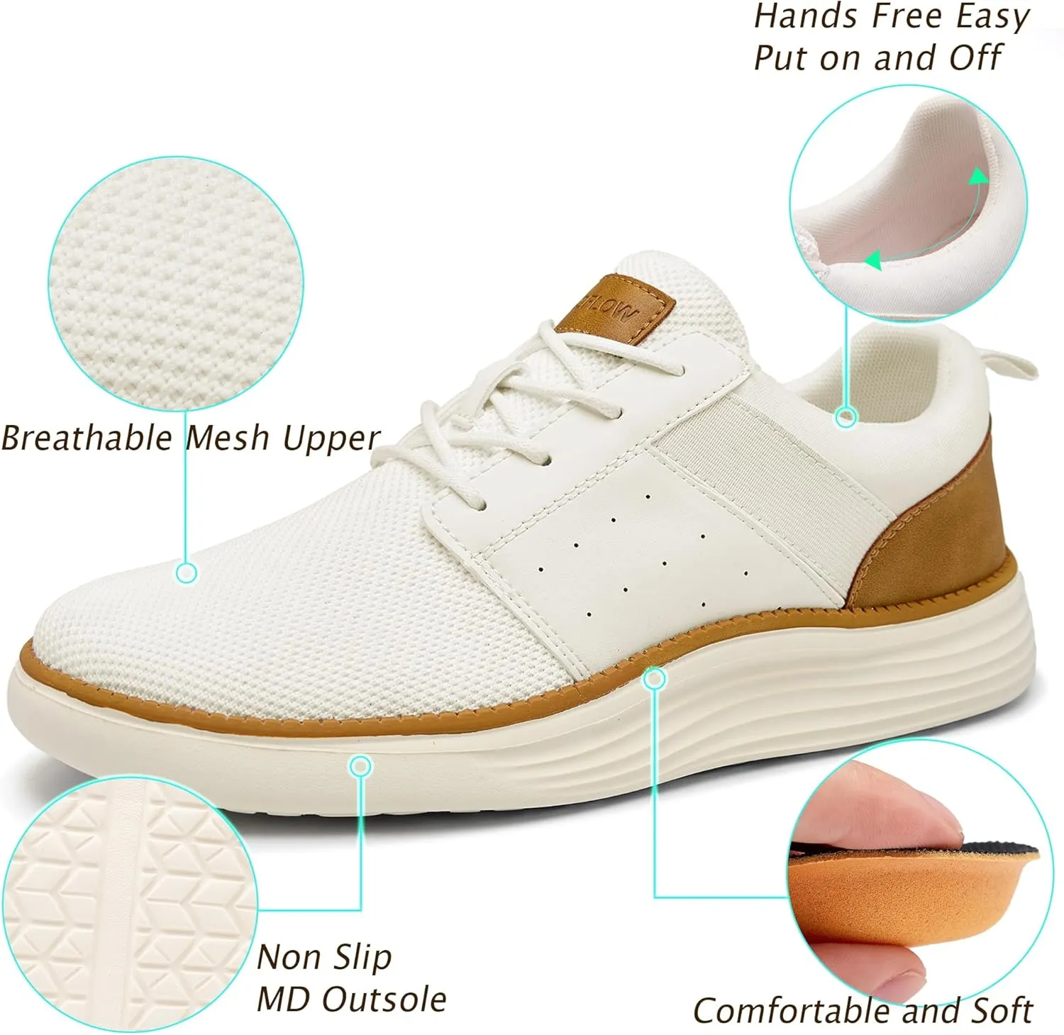 Men's Casual Dress Shoes Lightweight Walking Shoes Comfortable Breathable Sneakers Business Oxfords Gym Tennis Athletic Comfortable Breathable