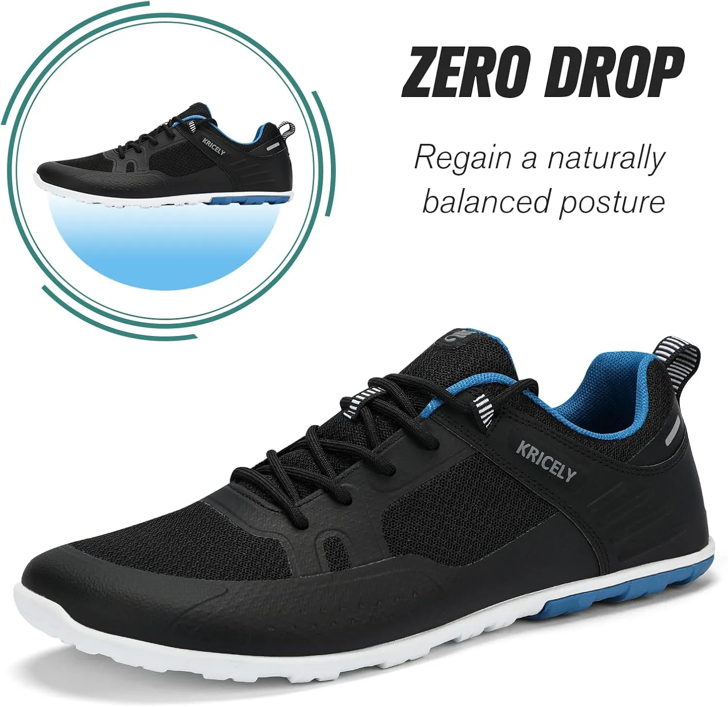 Men's Hike Barefoot Shoes | Wide Toe Box Minimalist Shoes for Gym Workout | Grounded Footwear Cross-Trainer Athletic Sneakers