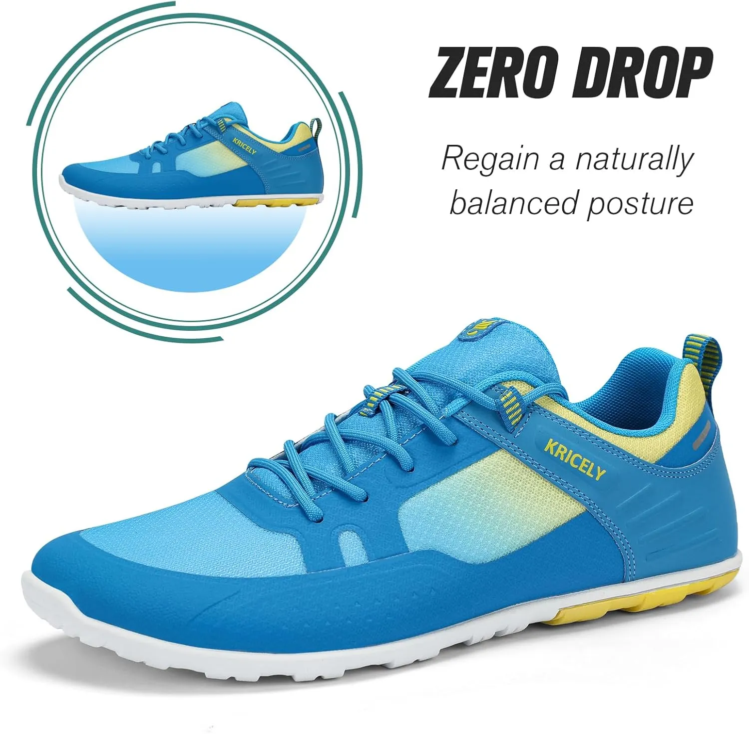 Men's Hike Barefoot Shoes | Wide Toe Box Minimalist Shoes for Gym Workout | Grounded Footwear Cross-Trainer Athletic Sneakers