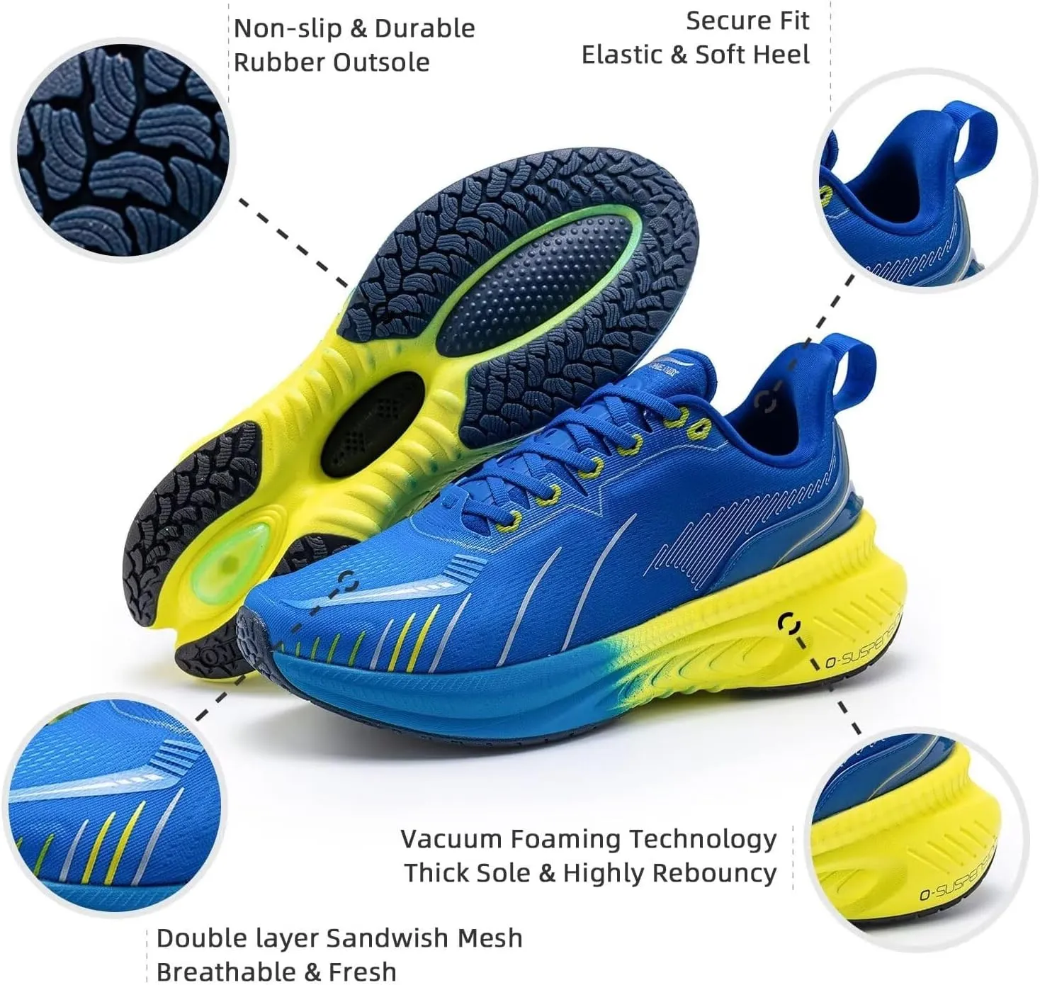Men's Max Cushioned Walking Shoes with Air Cushion - Plantar Fasciitis Pain Relief