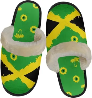 Men'S Slippers Warm Fuzzy Comfy House Shoes Comfortable Spacious Elastic Soft Winter Breathable Warm Plush Flat Slides for Travel US XS-XL Black Sole