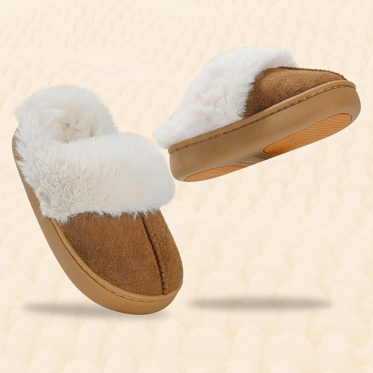 MK MATT KEELY Girls Boys Slippers Kids Fuzzy House Slippers Baby Toddlers Non-Slip House Shoes Winter Warm Soft Plush Indoor Outdoor Slipper for Little Kid Big Kid