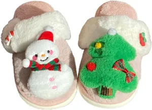 Molodo Women's Reindeer Slippers - Warm, Fuzzy, Kawaii Indoor/Outdoor House Shoes