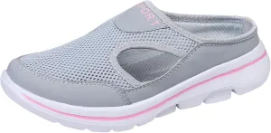 Mule Shoes for Women Summer Backless Walking Sneakers Lightweight Slip On Slippers Casual Breathable Mesh Platform Sneakers Closed Toe Slides Mules