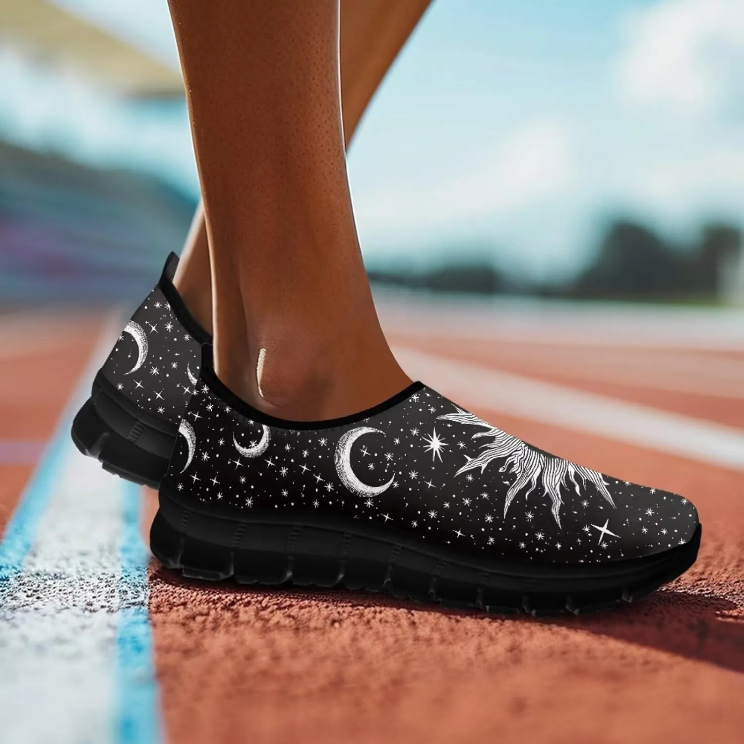 Music Walking Shoes for Women,Low Top Casual Sneaker Light Weight Road Running Shoes Breathable Teenis Workout Sneakers