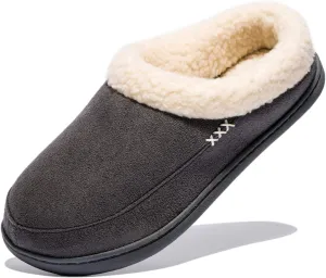 NewDenBer Women's Cozy Memory Foam Slippers Suede Fuzzy Plush Fleece Lined Slip On Indoor Outdoor House Shoes