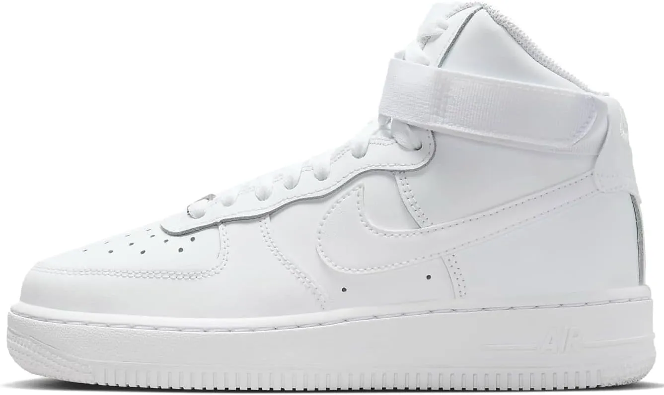 Nike Air Force 1 High LE Big Kids' Shoes (FV5950-111, White/White/White)