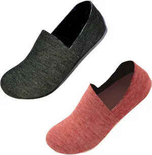 No Show Cushion Lounge Slipper Sock for Women with Anti-Skid Bottom and Heel Grippers