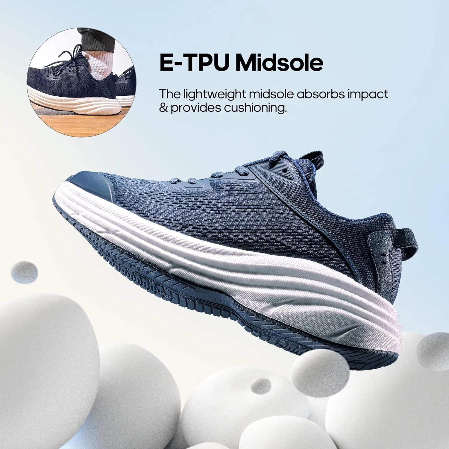 NORTIV 8 Men's Running Walking Tennis Shoes Comfortable Cushioning Non-Slip Breathable Athletic Gym Workout Cross Trainer Jogging Sneakers