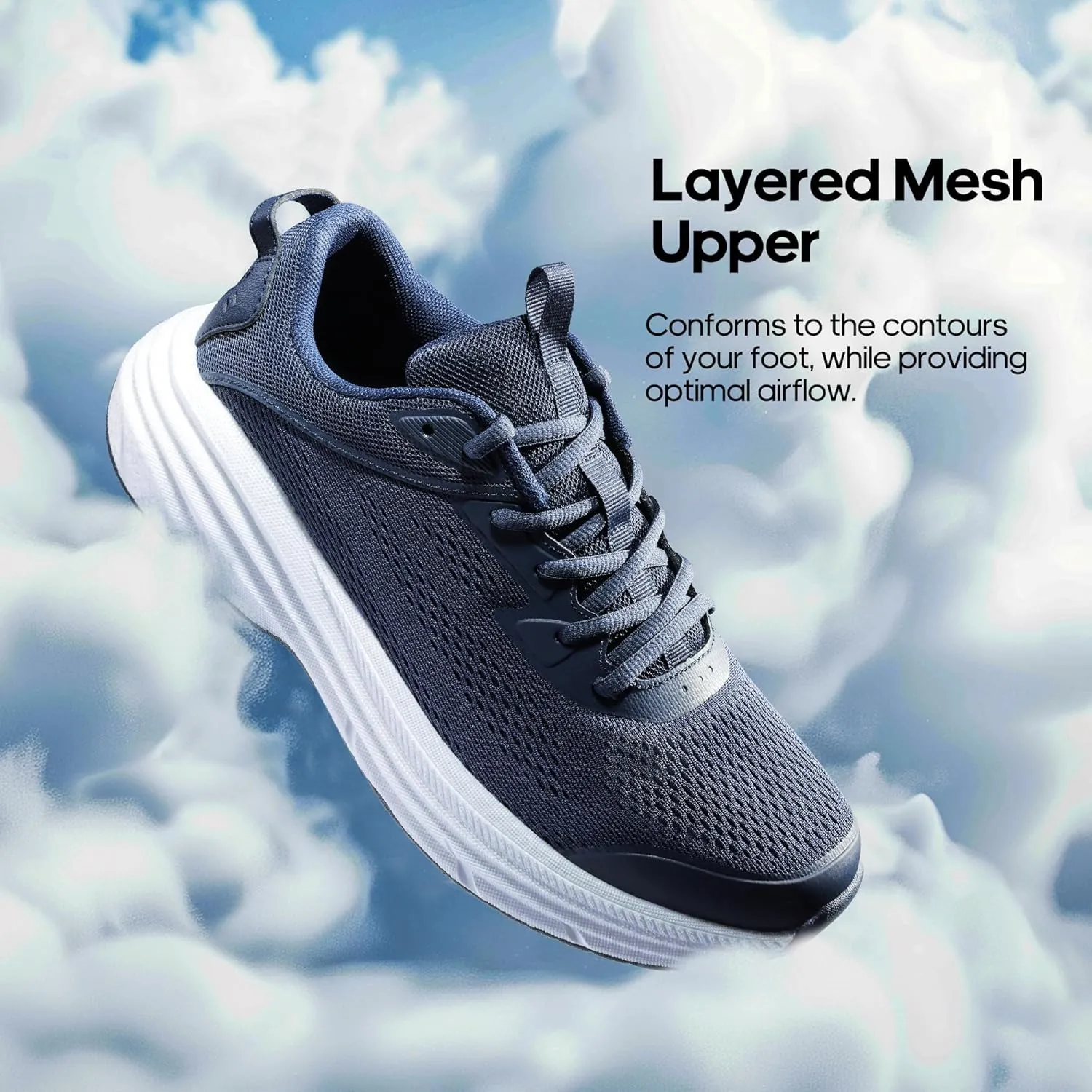 NORTIV 8 Men's Running Walking Tennis Shoes Comfortable Cushioning Non-Slip Breathable Athletic Gym Workout Cross Trainer Jogging Sneakers