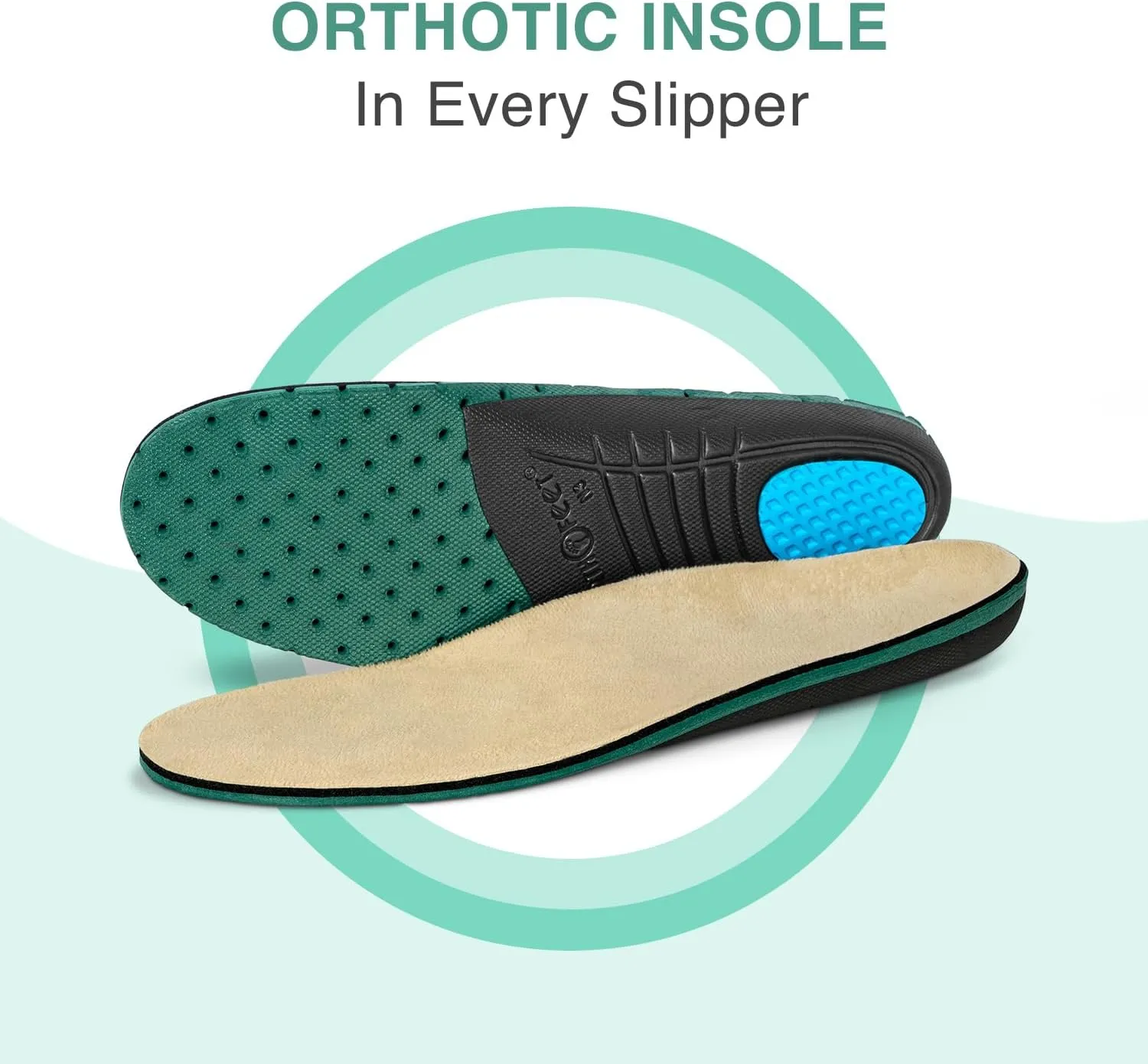 Orthofeet Men's Orthopedic Leather Vito Hands-Free Slipper