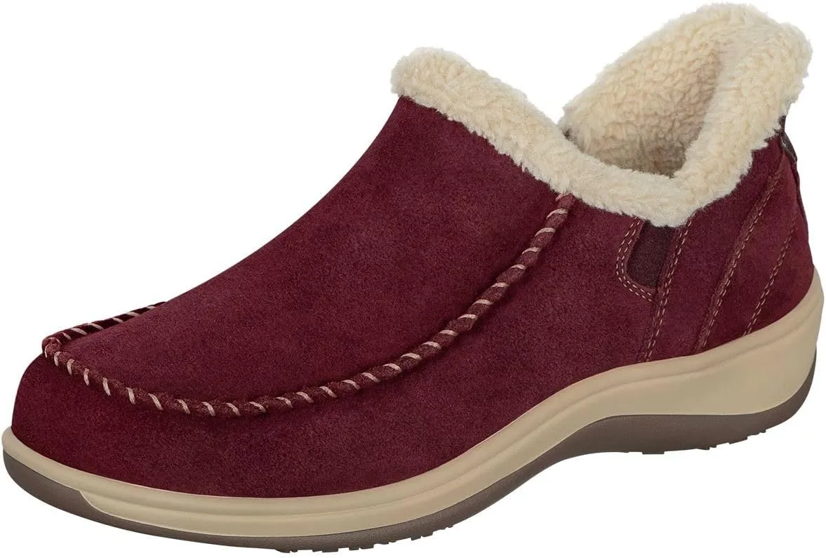 Orthofeet Women's Orthopedic Leather Lorin Hands-Free Slipper
