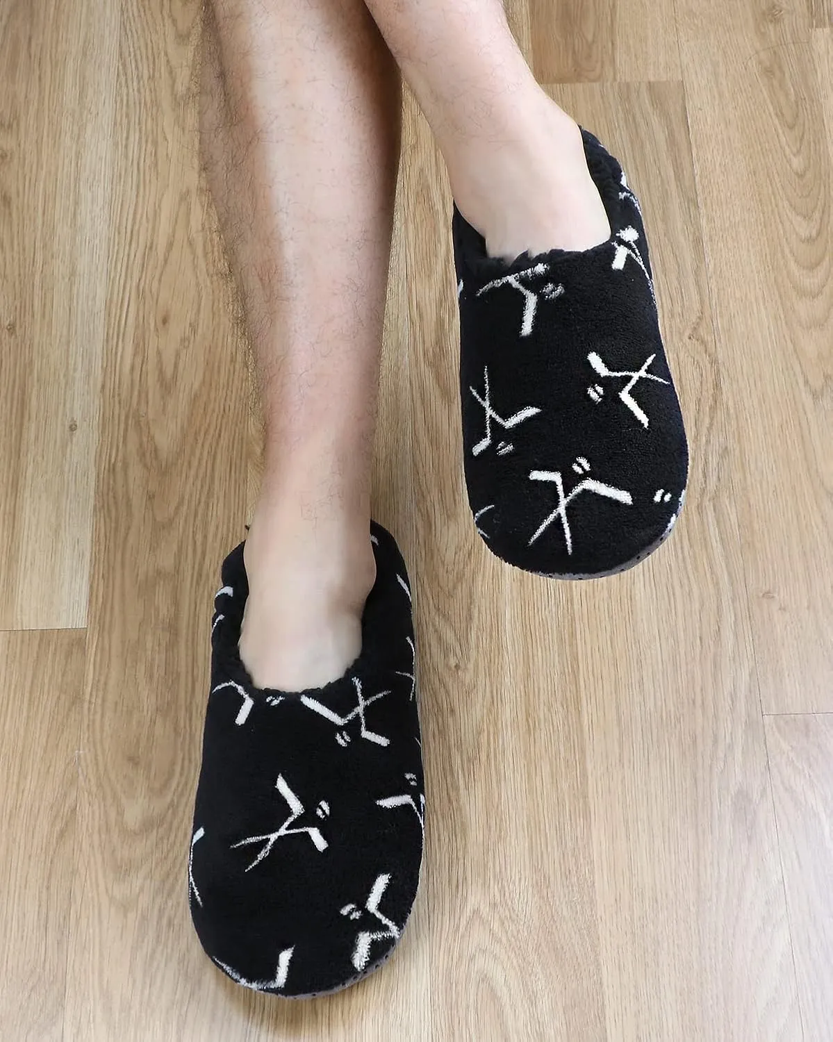 Panda Bros Mens Slipper Socks Low Cut Super Soft Warm Home Sock with Non-Slip Indoor Slipper Shoes Socks