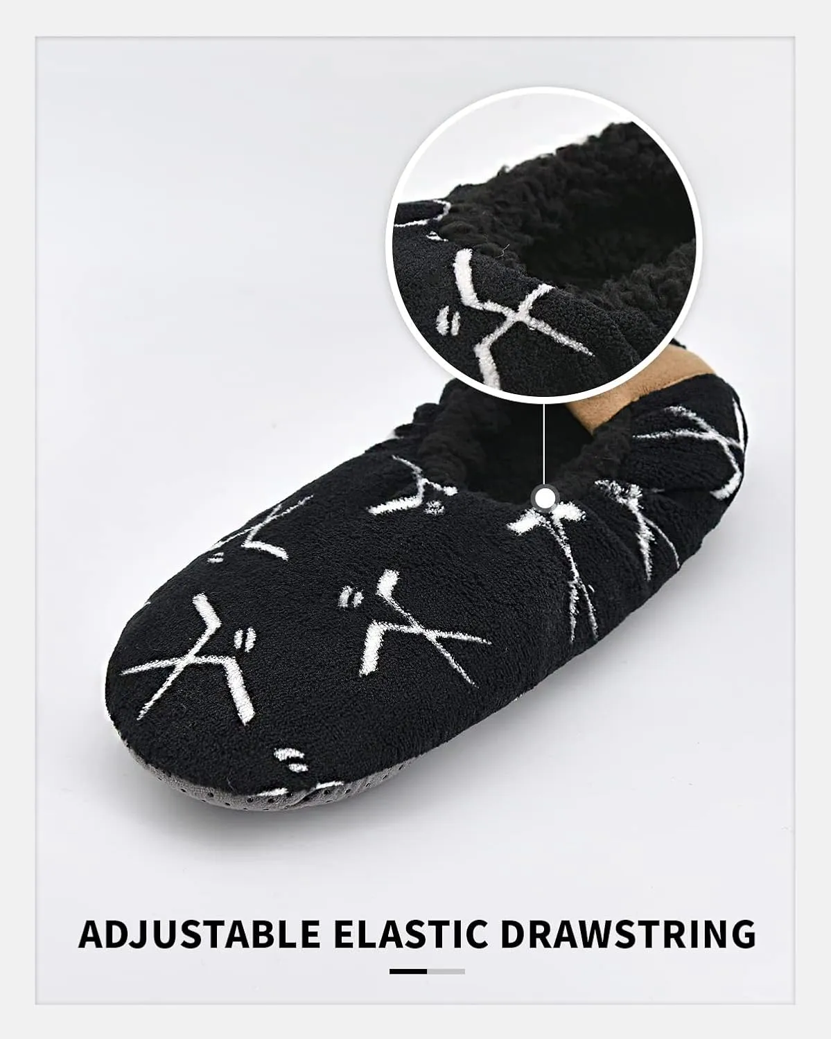 Panda Bros Mens Slipper Socks Low Cut Super Soft Warm Home Sock with Non-Slip Indoor Slipper Shoes Socks