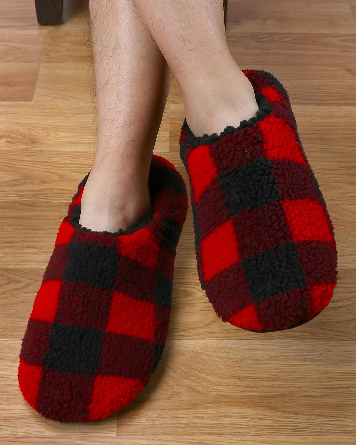 Panda Bros Mens Slipper Socks Low Cut Super Soft Warm Home Sock with Non-Slip Indoor Slipper Shoes Socks
