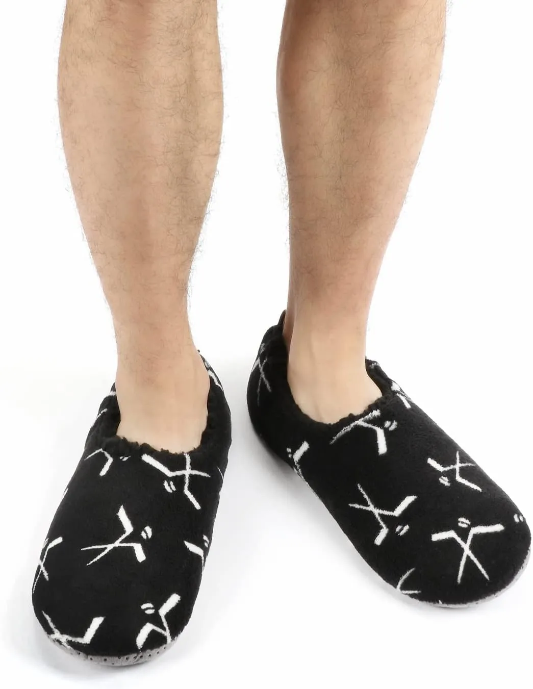 Panda Bros Mens Slipper Socks Low Cut Super Soft Warm Home Sock with Non-Slip Indoor Slipper Shoes Socks