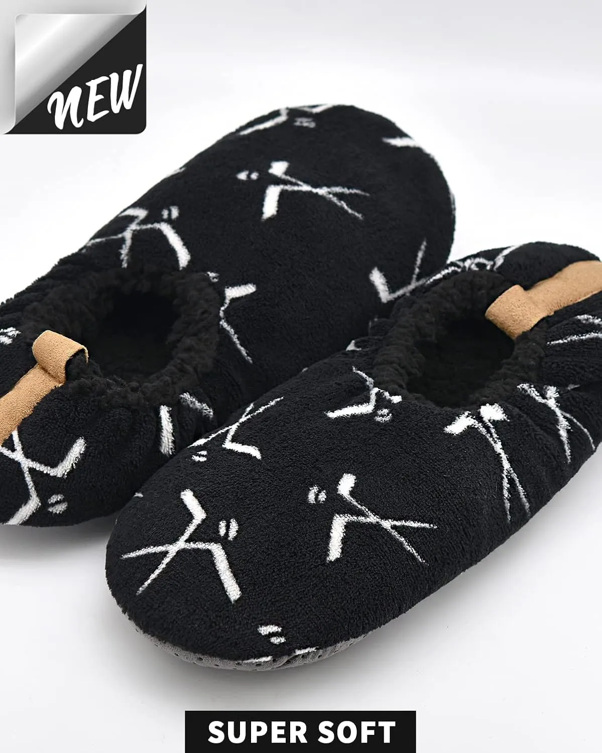 Panda Bros Mens Slipper Socks Low Cut Super Soft Warm Home Sock with Non-Slip Indoor Slipper Shoes Socks