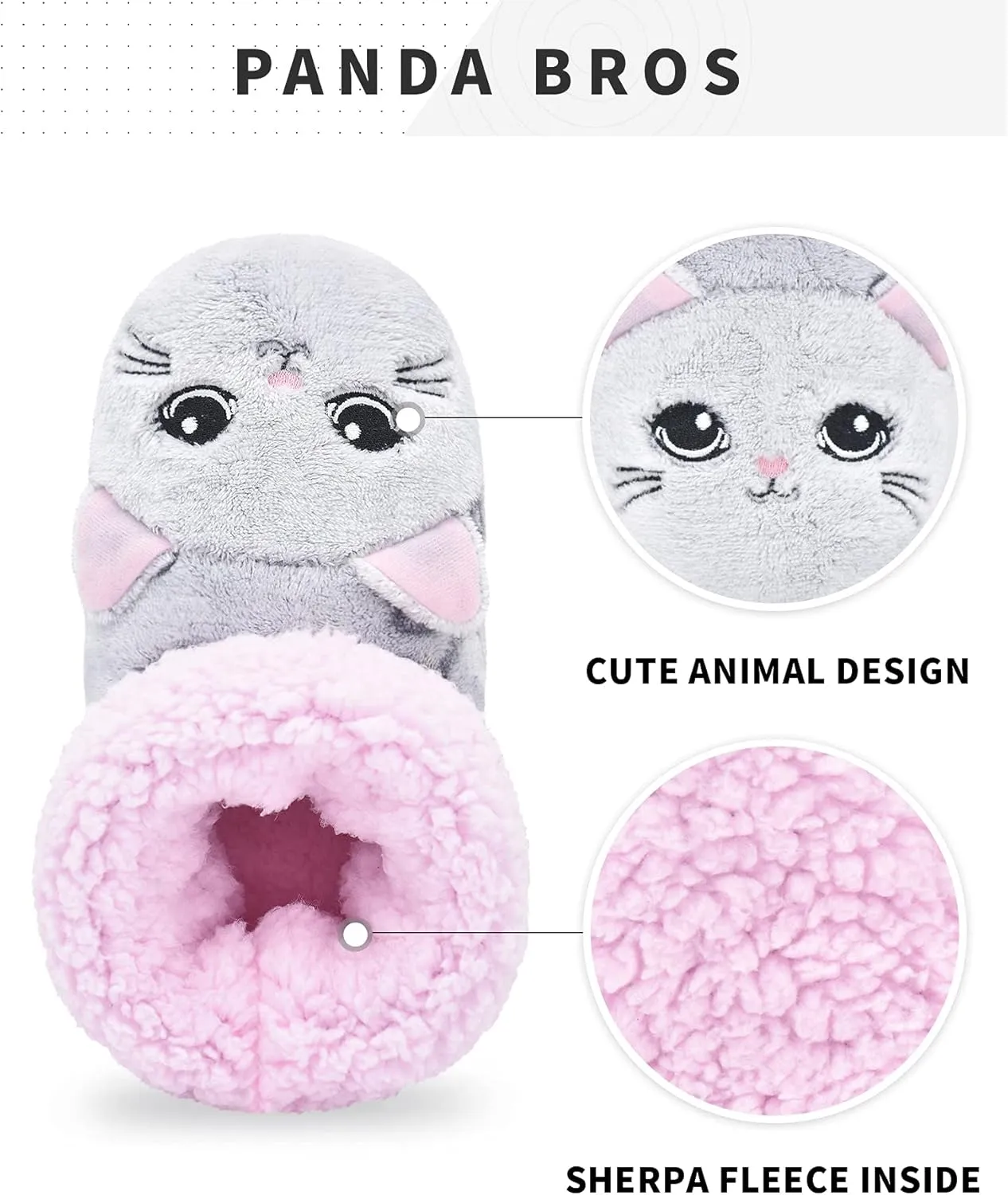 Panda Bros Slipper Socks for Women Cozy Warm Lined Fuzzy Sock Slippers Indoor Booties with Non Slip Grippers