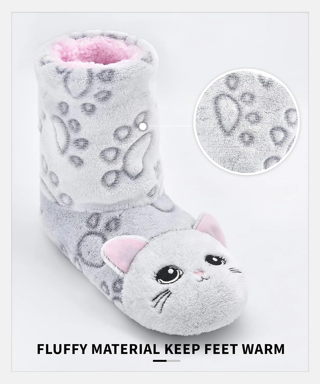 Panda Bros Slipper Socks for Women Cozy Warm Lined Fuzzy Sock Slippers Indoor Booties with Non Slip Grippers