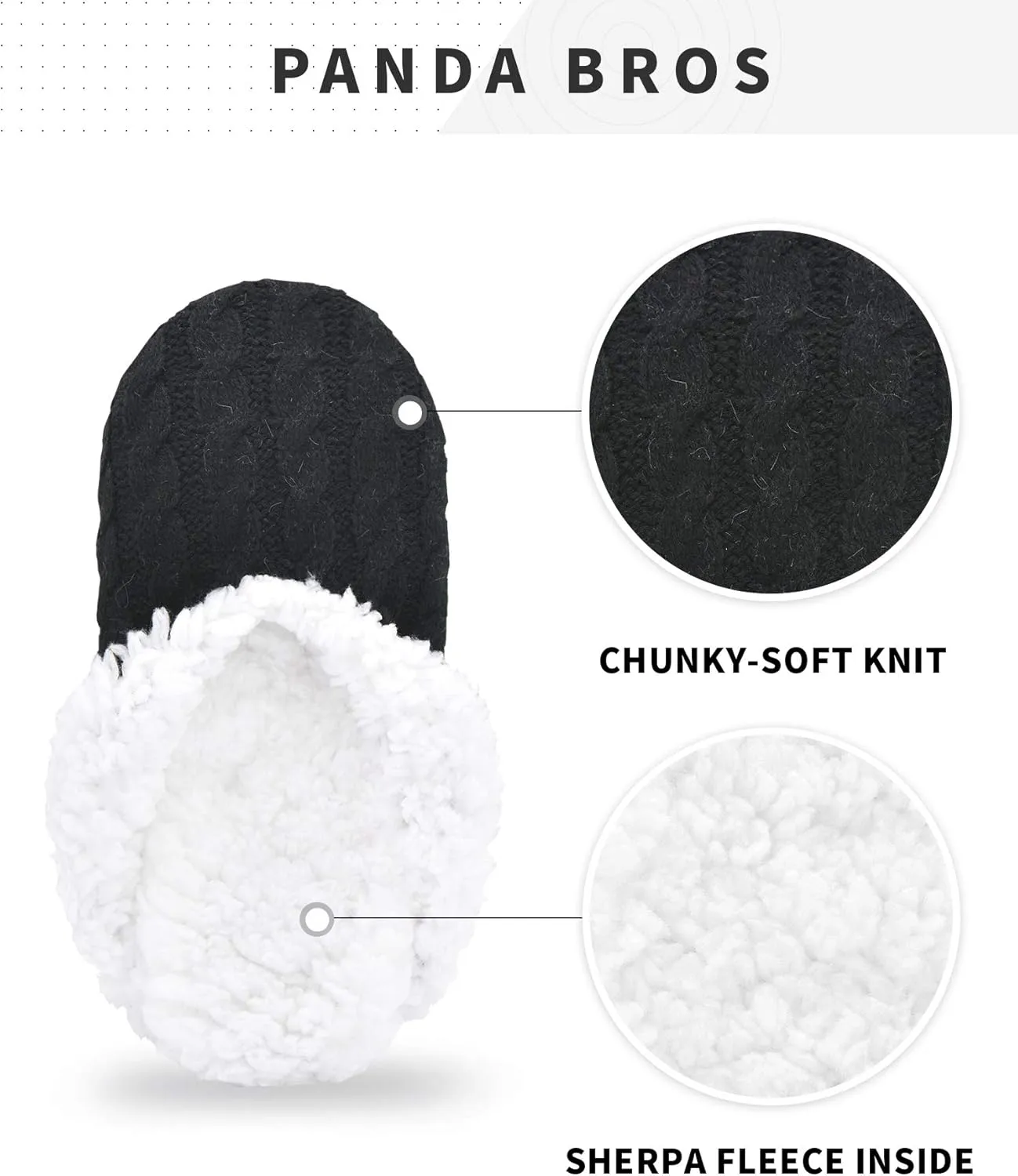 Panda Bros Slipper Socks For Women With Grippers, Fuzzy Womens Slipper Socks With Non Slip Bottoms, Cozy Warm House Slippers