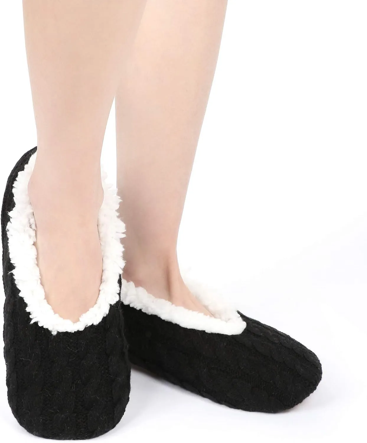 Panda Bros Slipper Socks For Women With Grippers, Fuzzy Womens Slipper Socks With Non Slip Bottoms, Cozy Warm House Slippers