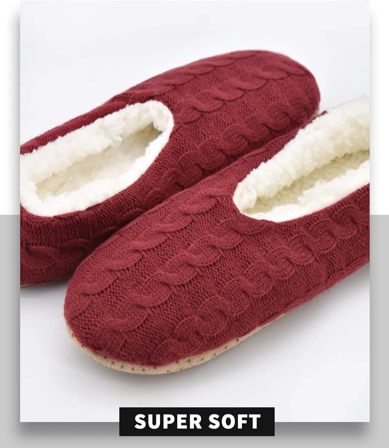Panda Bros Slipper Socks For Women With Grippers, Fuzzy Womens Slipper Socks With Non Slip Bottoms, Cozy Warm House Slippers
