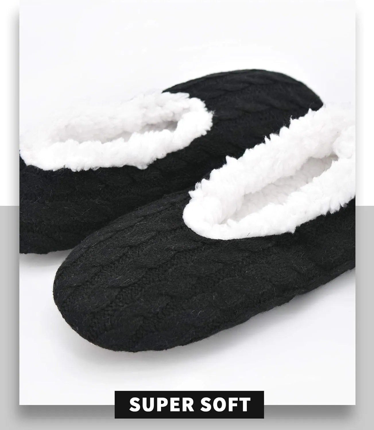 Panda Bros Slipper Socks For Women With Grippers, Fuzzy Womens Slipper Socks With Non Slip Bottoms, Cozy Warm House Slippers