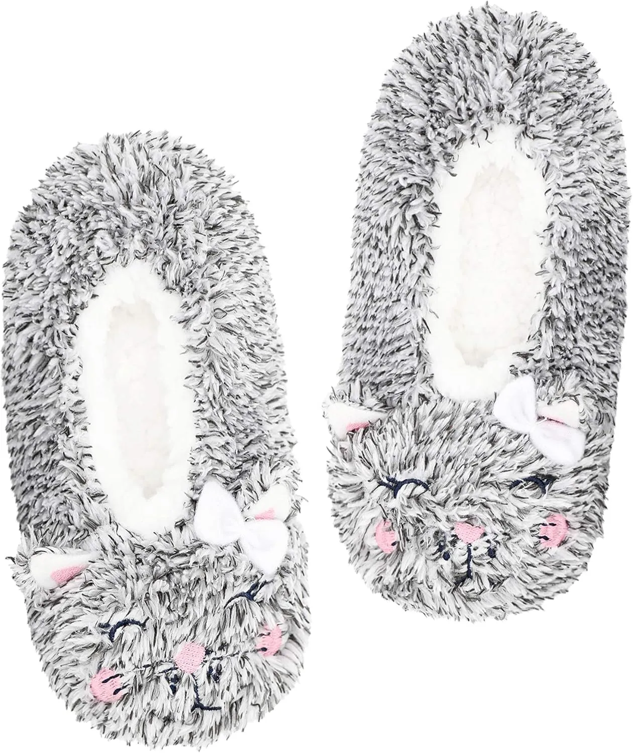 Panda Bros Slipper Socks With Non-Slip Grippers, Cute Fuzzy Warm Cat Animal House Slippers