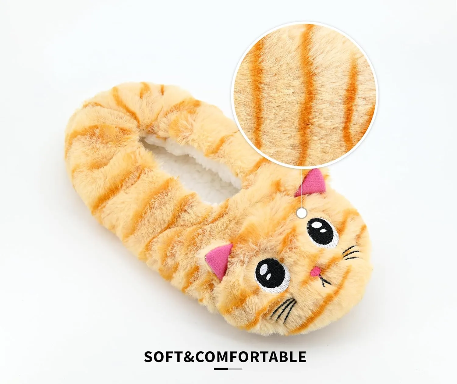 Panda Bros Slipper Socks With Non-Slip Grippers, Cute Fuzzy Warm Cat Animal House Slippers