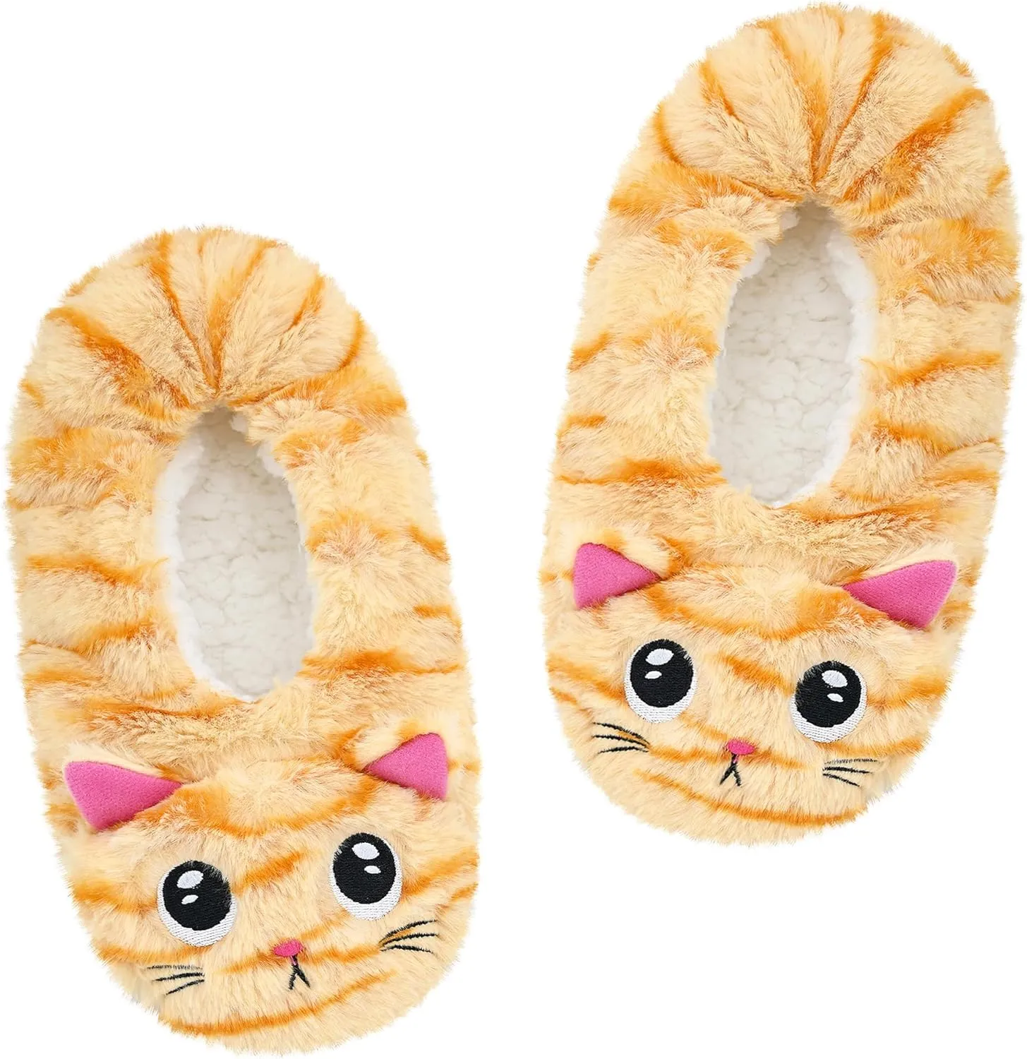 Panda Bros Slipper Socks With Non-Slip Grippers, Cute Fuzzy Warm Cat Animal House Slippers